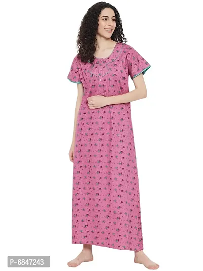 Stylish Fancy Printed Cotton Nighty Gown For Women Pack Of 1-thumb5