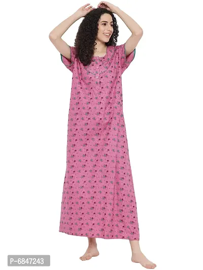 Stylish Fancy Printed Cotton Nighty Gown For Women Pack Of 1-thumb4