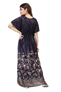 Stylish Fancy Satin Silk Geometric Printed Maxi Kaftan Nighty Gown For Women Pack Of 1-thumb1