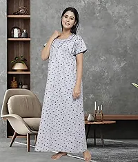 Stylish Fancy Printed Cotton Nighty Gown For Women Pack Of 1-thumb1