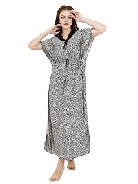 Stylish Fancy Satin Plain Maxi Kaftan Nighty Gown For Women Pack Of 1-thumb3