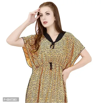 Stylish Fancy Satin Plain Maxi Kaftan Nighty Gown For Women Pack Of 1-thumb5