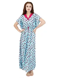 Stylish Fancy Satin Plain Maxi Kaftan Nighty Gown For Women Pack Of 1-thumb3