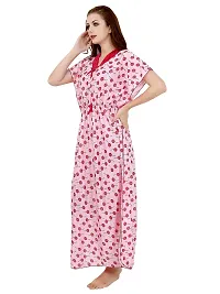 Stylish Fancy Satin Plain Maxi Kaftan Nighty Gown For Women Pack Of 1-thumb3