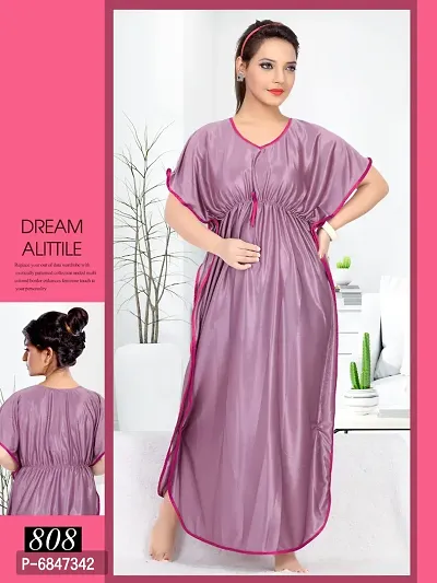 Buy Stylish Fancy Printed Satin Maxi Nighty Gown For Women Pack Of 1 Online In India At Discounted Prices
