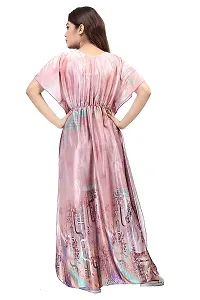 Stylish Satin Geometric Printed Maxi Length Nighties For Women Pack Of 2-thumb2