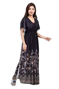 Stylish Fancy Silk Geometric Printed Maxi Length Nighty For Women Pack Of 2-thumb2