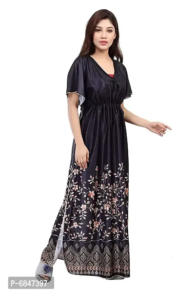 Stylish Fancy Silk Geometric Printed Maxi Length Nighty For Women Pack Of 2-thumb3