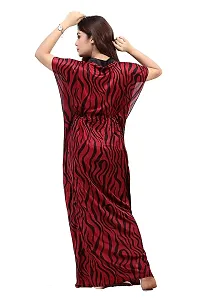 Stylish Fancy Printed Satin Maxi Kaftan Nighty Gown For Women Pack Of 2-thumb1