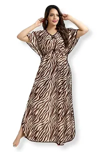 Fancy satin printed kaftan nighty-thumb2