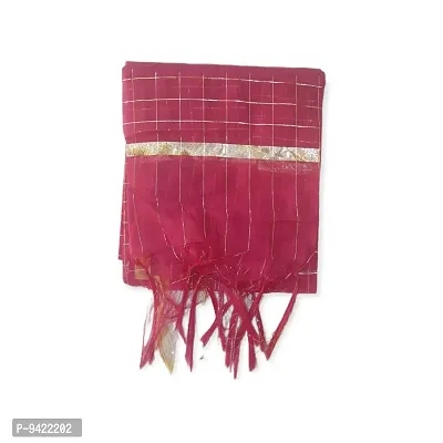 Stylish Fancy Soft Silk Solid Checked Dupatta For Women-thumb2