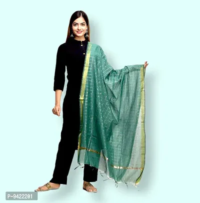 Stylish Fancy Soft Silk Solid Checked Dupatta For Women