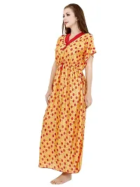 Veshvilla Women's Print Regular Kaftan Maxi Nighty (Cherry, Yellow)-thumb3