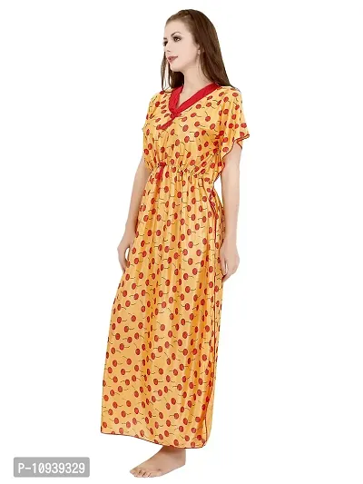 Veshvilla Women's Print Regular Kaftan Maxi Nighty (Cherry, Yellow)-thumb4