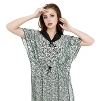 Veshvilla Women's Print Regular Kaftan Maxi Nighty (Cheeta, Light Green)-thumb4