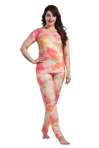 Classic Tie N Dye Night Suit Set For Women