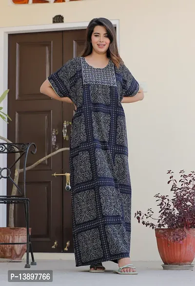 Stylish Fancy Cotton Printed Maxi Nighty For Women-thumb2