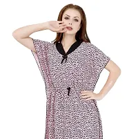 Veshvilla Women's Print Regular Kaftan Maxi Nighty (Cheeta, Pink)-thumb4