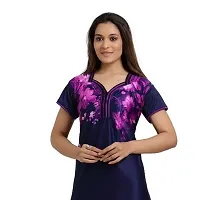 Veshvilla Women's Print Regular Maxi Nighty (Purple Pink)-thumb1