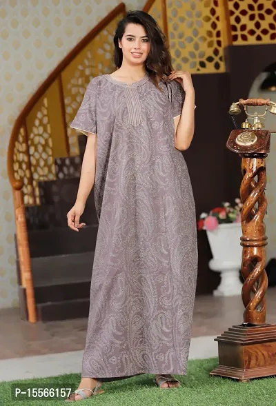 Elegant Cotton Embroidered Nighty For Women and Girls