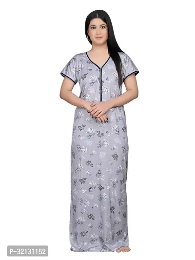 Elegant Hosiery Printed Nighty For Women-thumb0