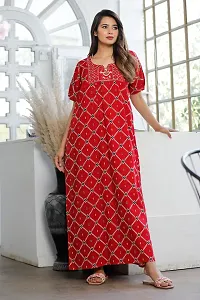 Embroidery Cotton Printed Nighty/Gown-thumb1