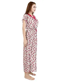 Veshvilla Women's Print Regular Kaftan Maxi Nighty (Cherry, Grey)-thumb2