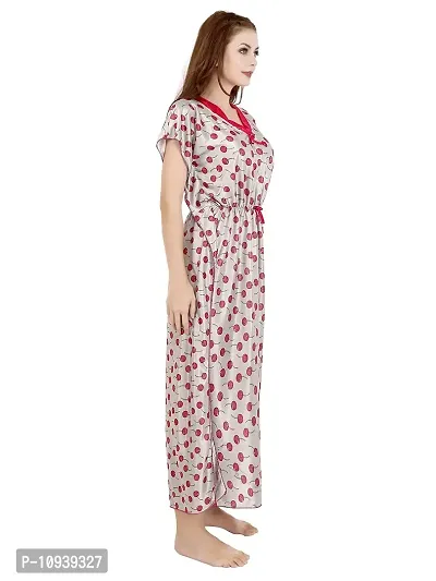 Veshvilla Women's Print Regular Kaftan Maxi Nighty (Cherry, Grey)-thumb3