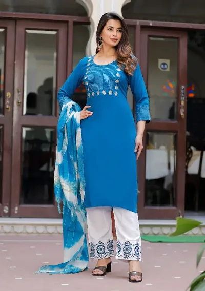 Stylish Cotton Silk Kurta Bottom with Dupatta