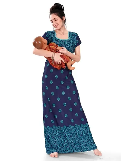Must Have Satin Maternity/nursing Nighty Women's Nightwear 