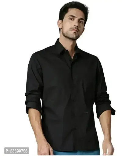 Stylish Regular Fit Cotton Blend Long Sleeves Casual Shirt for Men-thumb0