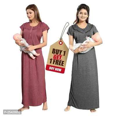 Stylish Women Cotton Blend Nighty Pack of 2