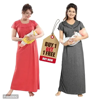 Stylish Women Cotton Blend Nighty Pack of 2