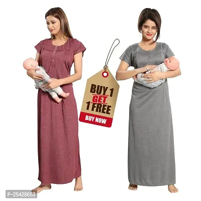 Stylish Women Cotton Blend Nighty Pack of 2