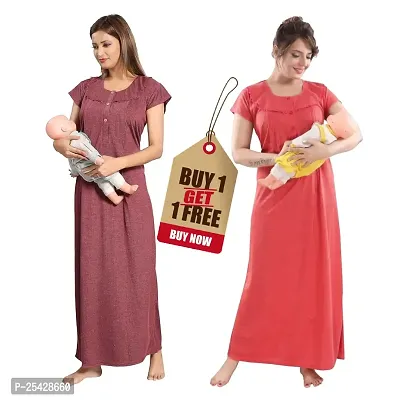 Stylish Women Cotton Blend Nighty Pack of 2