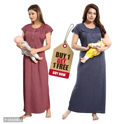 Stylish Women Cotton Blend Nighty Pack of 2