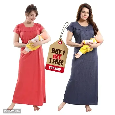 Stylish Women Cotton Blend Nighty Pack of 2