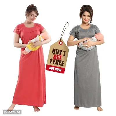 Stylish Women Cotton Blend Nighty Pack of 2