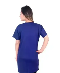 Stylish Fancy Cotton Blend Printed Long T-Shirts For Women-thumb1