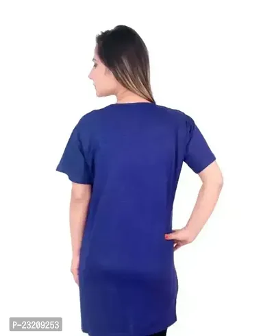 Stylish Fancy Cotton Blend Printed Long T-Shirts For Women-thumb2
