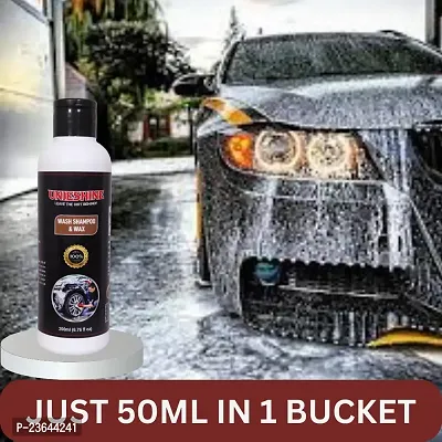 UNIESHINE 200ML Car wash shampoo  wax with microfiber cloth-thumb0
