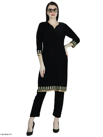 Classic Velvet Stitched Kurtas For Women