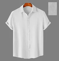 Stylish White Polycotton Solid Casual Shirt For Men-thumb3