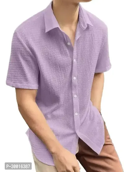 Stylish Purple Polycotton Solid Casual Shirt For Men-thumb2
