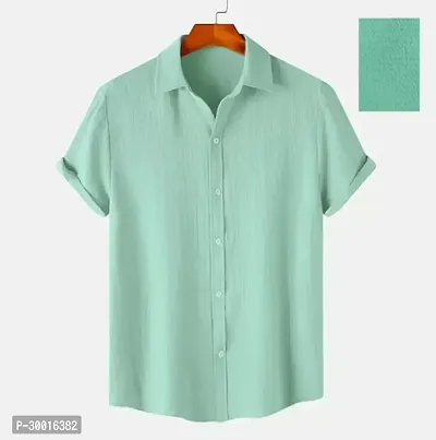 Stylish Green Polycotton Solid Casual Shirt For Men-thumb4
