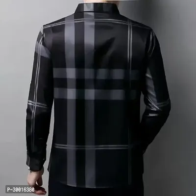 Stylish Black Polyester Checked Casual Shirt For Men-thumb2