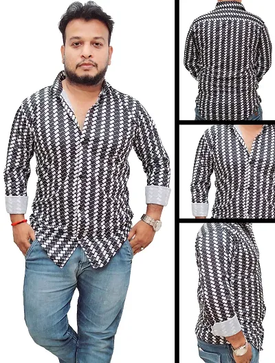 Stylish Multicolored Nylon Printed Casual Shirts For Men