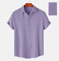 Stylish Purple Polycotton Solid Casual Shirt For Men-thumb4
