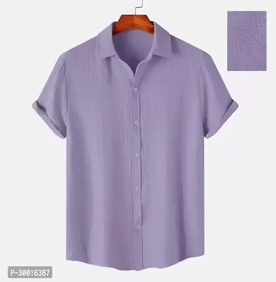 Stylish Purple Polycotton Solid Casual Shirt For Men-thumb5