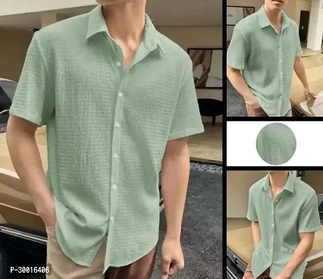 Stylish Green Polycotton Solid Casual Shirt For Men-thumb0